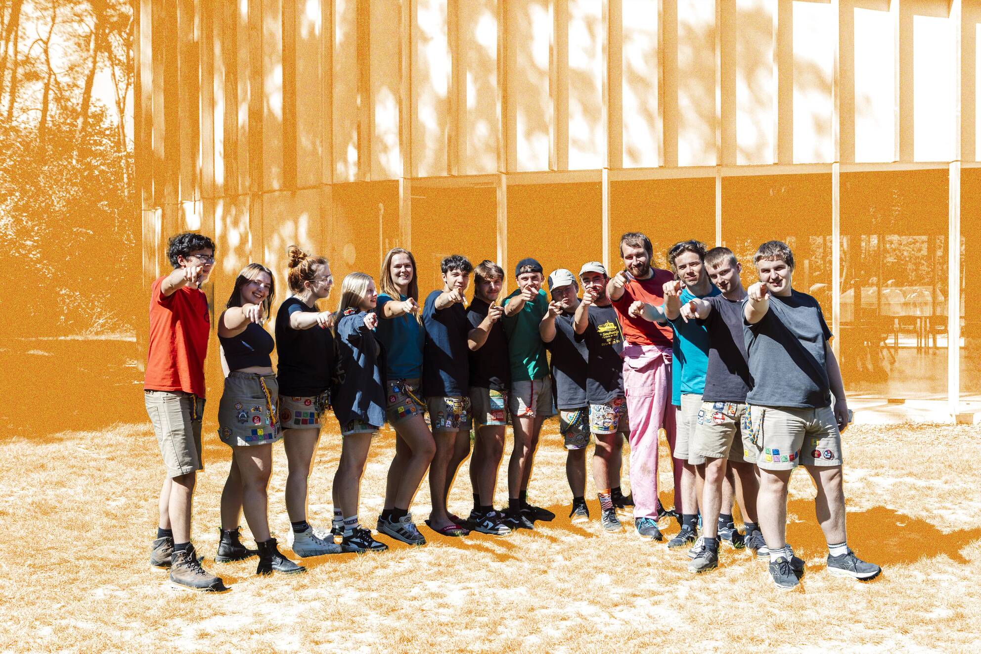 Groep deelnemers op Haka
