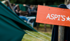 Aspi tent tijdens bivak