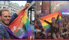 Pride: Chirovoorzitter Tom en Kaderleidster Romi op de Pride Parade