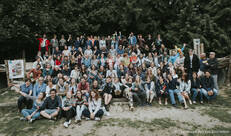 Groepsfoto van personeelsfeest Groep Chiro
