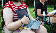 Leidster met laptop