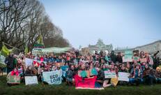 Groepsfoto van deelnemers van de klimaatmars