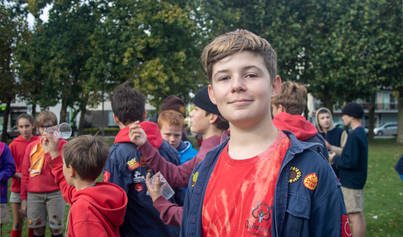 Tito poseert voor zijn groep
