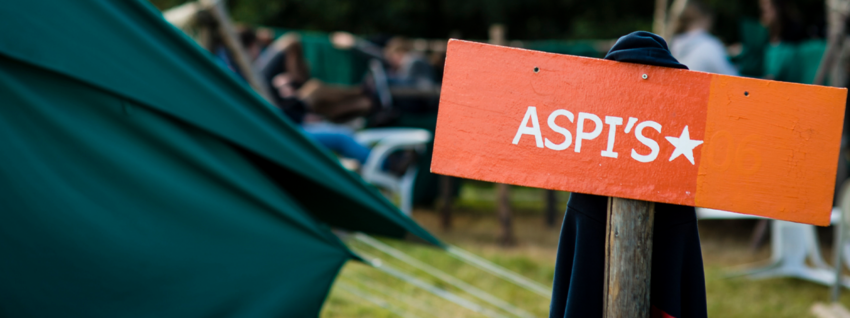 Aspi tent tijdens bivak