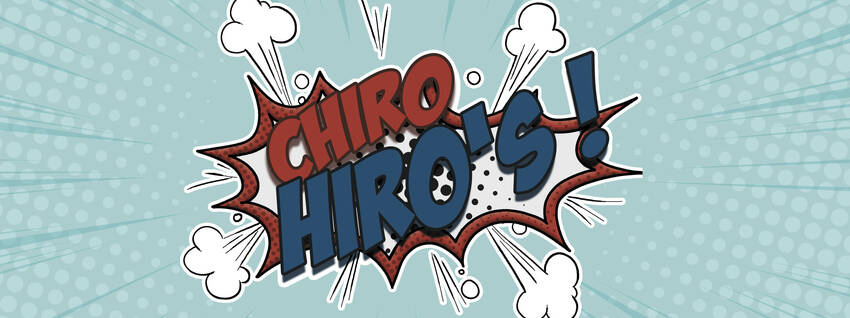 Logo Chirohiro's op blauwe achtergrond