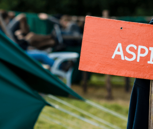 Aspi tent tijdens bivak