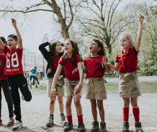Chirokinderen aan het spelen