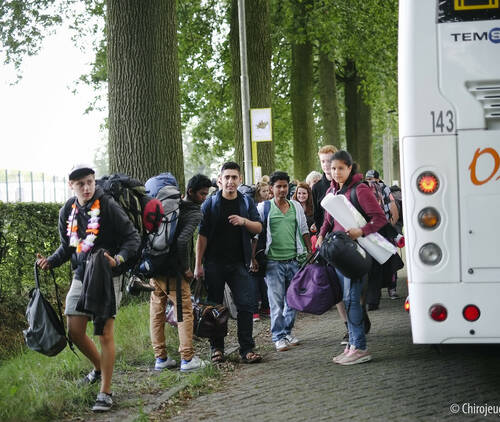 Aankomst met de bus