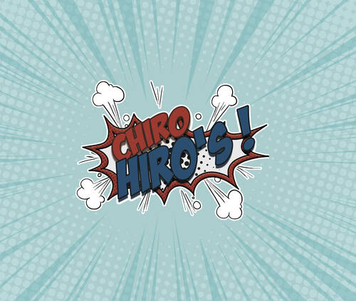 Logo Chirohiro's op blauwe achtergrond