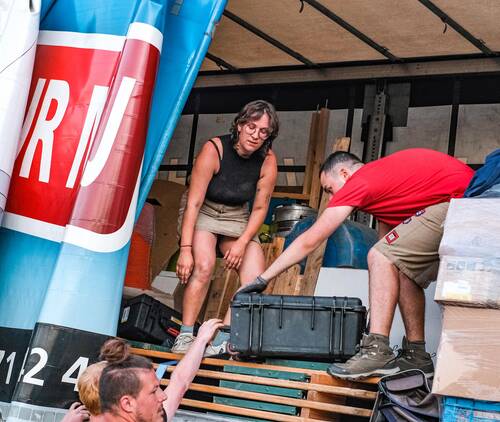 Materiaal uitladen Krinkel