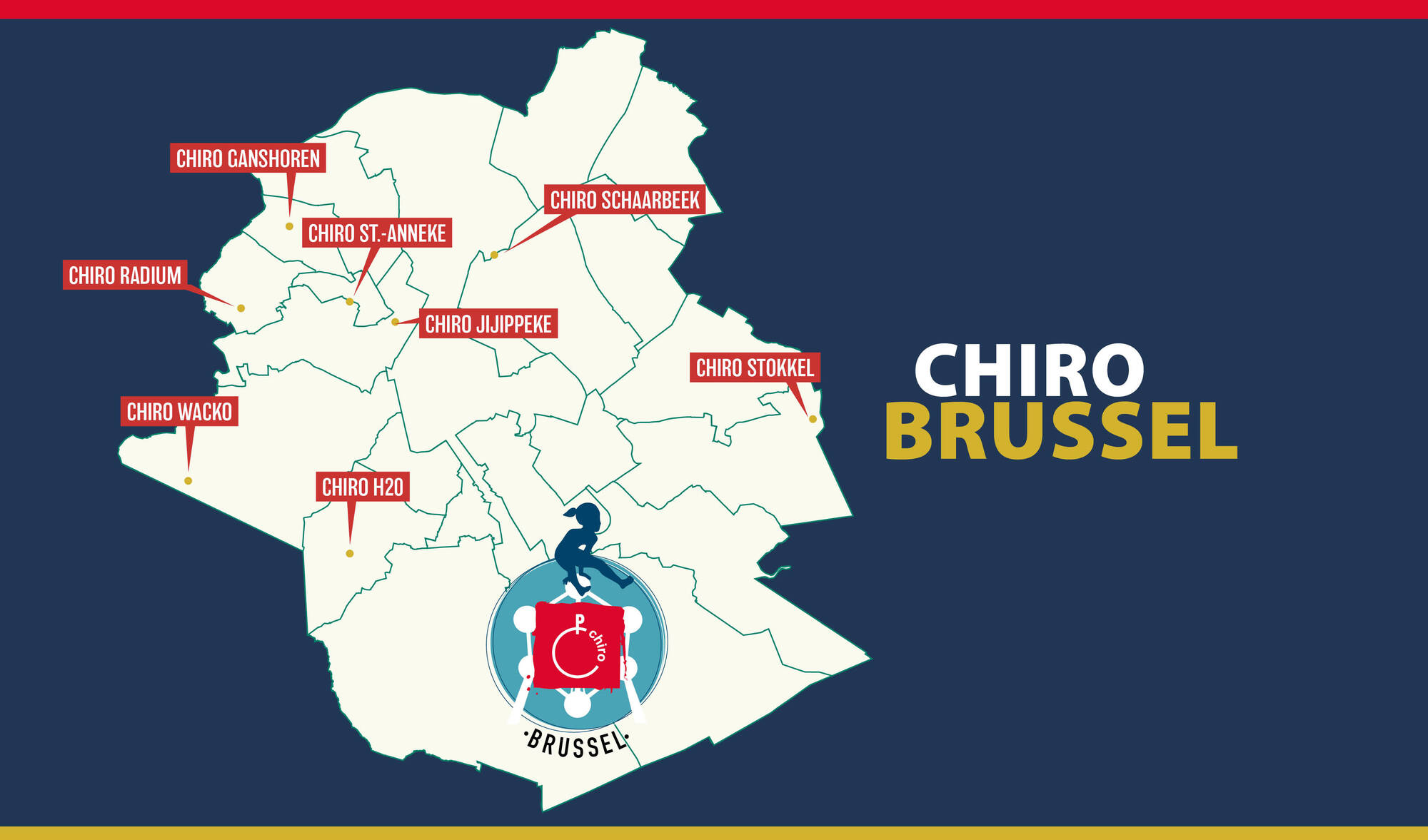kaart Chirogroepen in Brussel